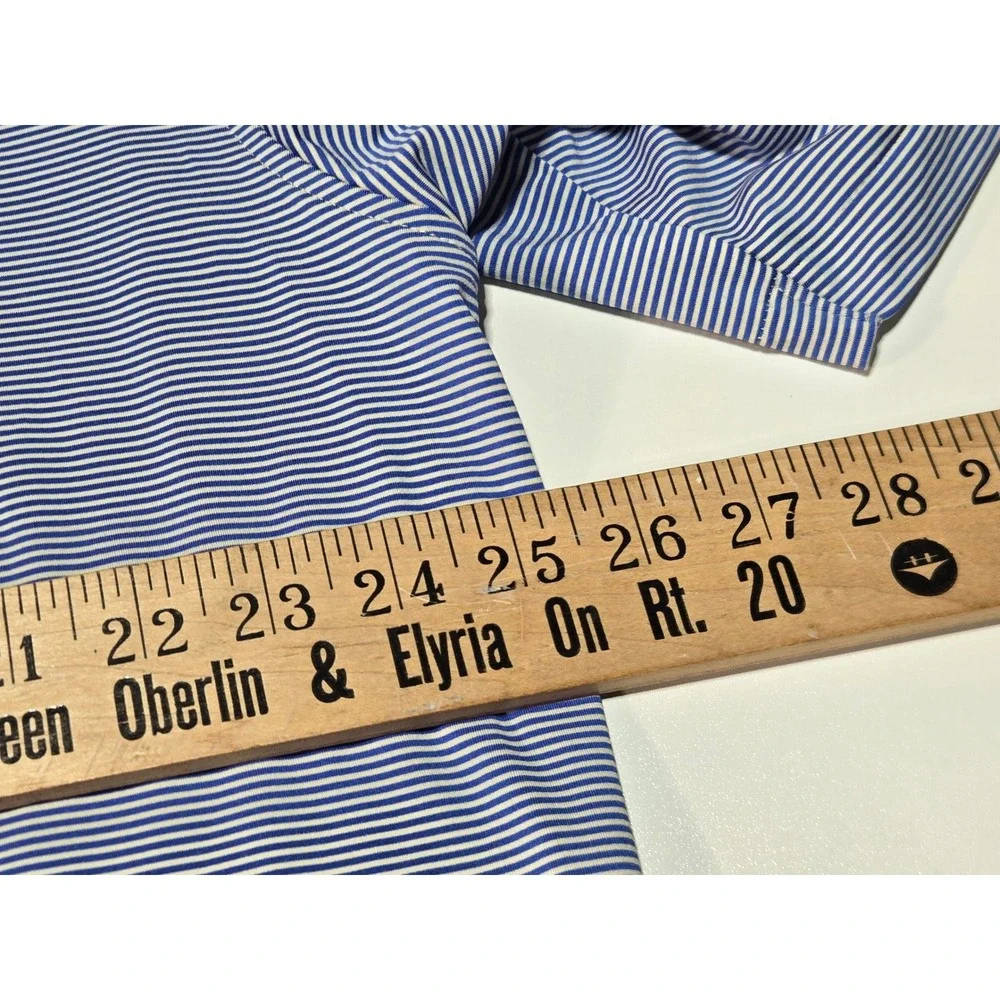 Peter Millar Summer Comfort Golf Polo Shirt Mens XL Blue Stripe‎ Carlton Club